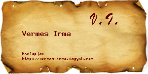 Vermes Irma névjegykártya