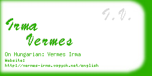 irma vermes business card